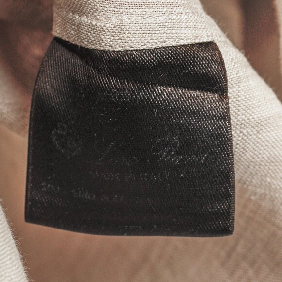 Loro Piana Oatmeal Linen Long-Sleeve Buttoned Shirt - Picture 9 of 9